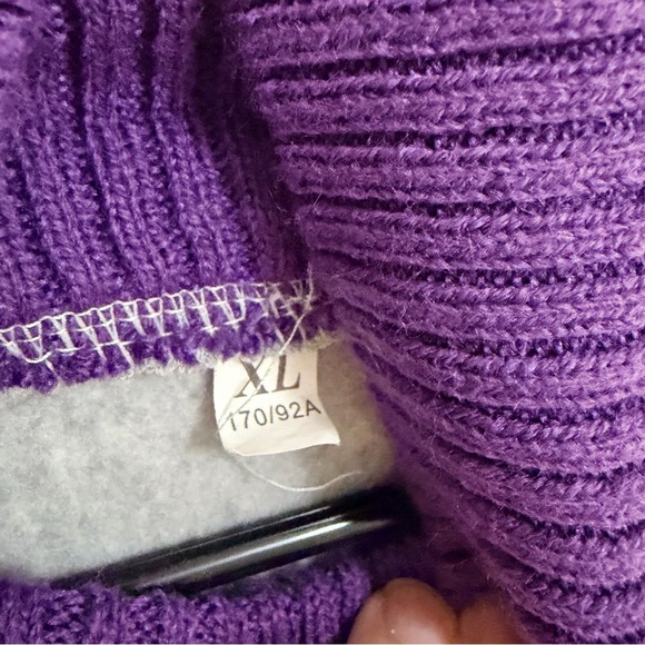 Purple and Gray Women's Sweater XL - Picture 6 of 7
